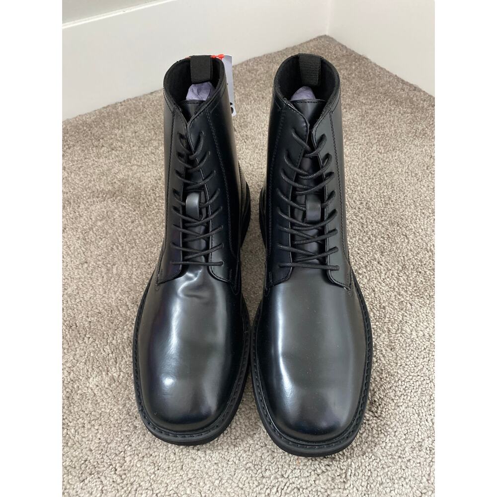 New ASOS Men’s Black Chunky Combat Boots Lace Up Lug Sole Size 12